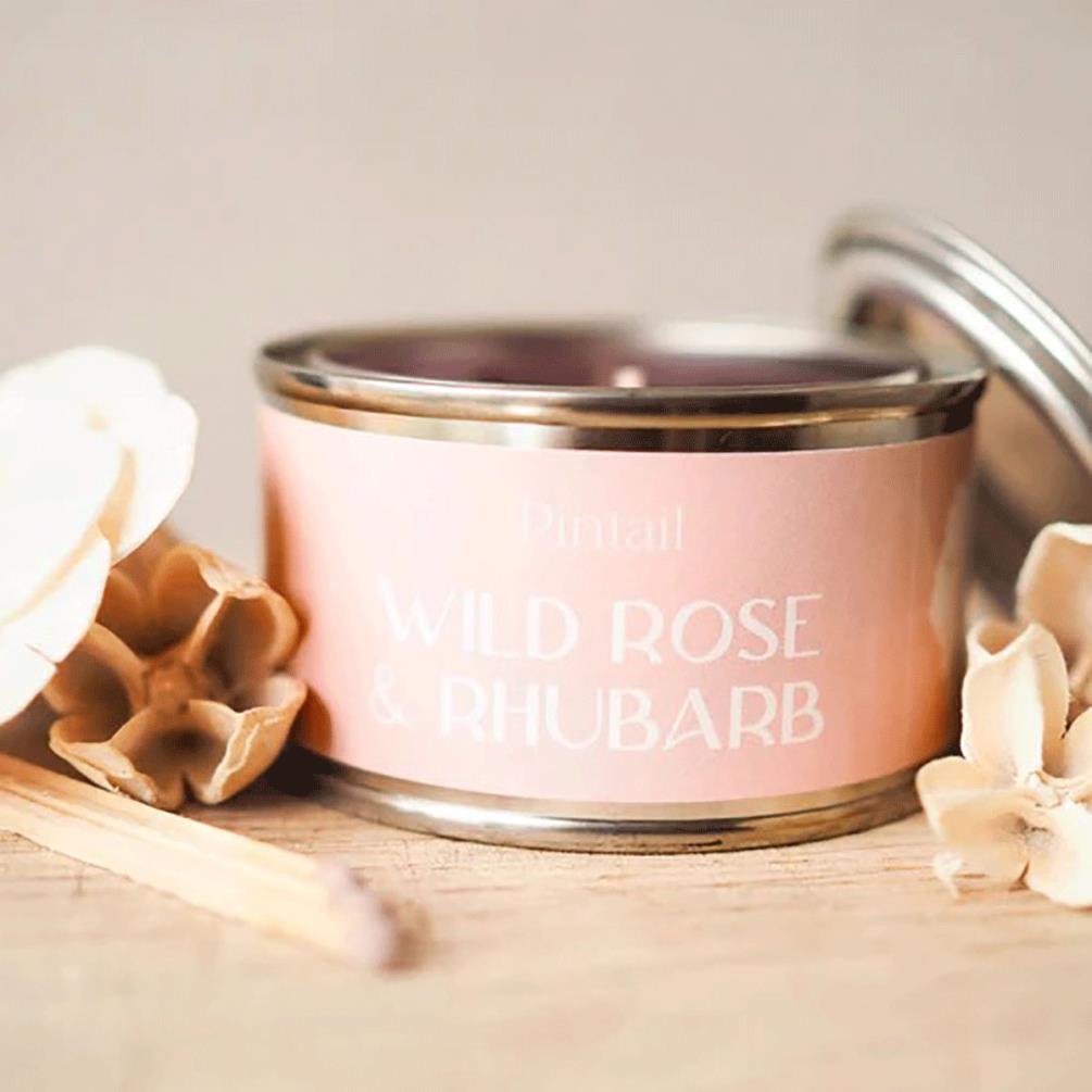 Pintail Candles Wild Rose & Rhubarb Paint Pot Candle Extra Image 1